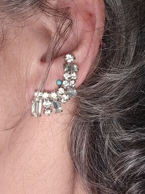 Vtg Crystal Earring Climber